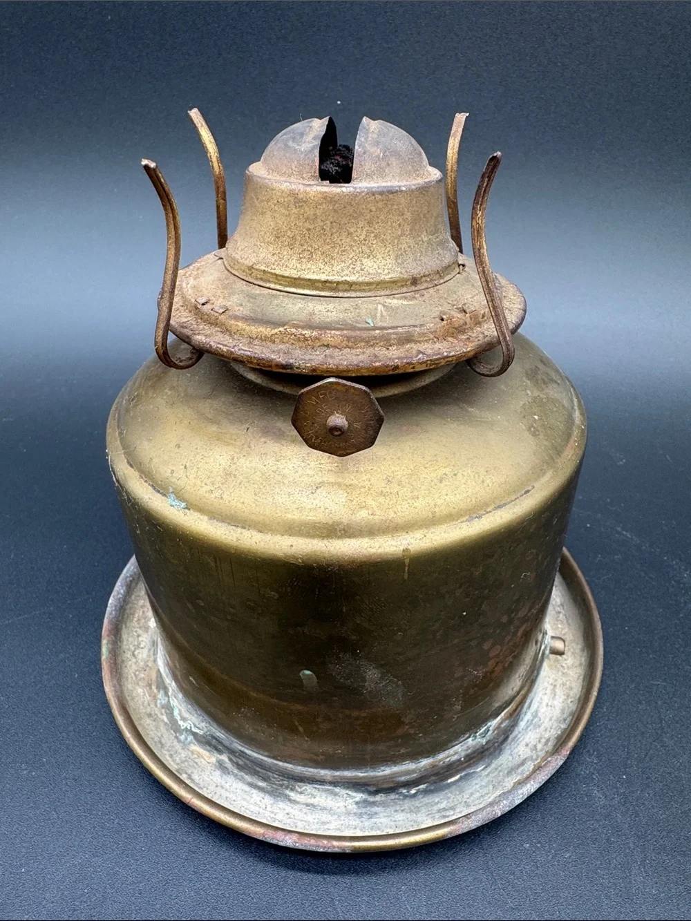 Eagle Brass and Clear Glass Vintage Oil Lamp
